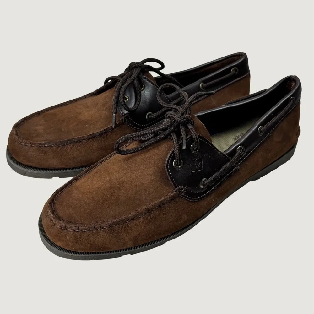 Sperry Top-Sider Boat Shoe Mens 12M Brown Leather Moc Toe 0777896 Nautical